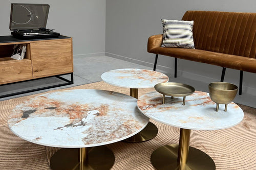 Unieke maatwerk salontafels, op maat gecombineerd en gepersonaliseerd voor elk interieur.